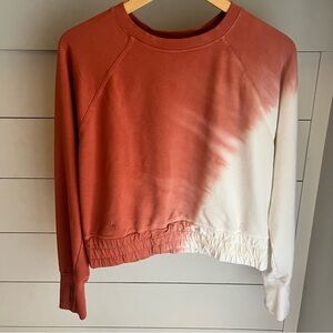 JoyLab Women's Ombre Sweatshirt - Rust and White Small Soft Cotton Modal blend